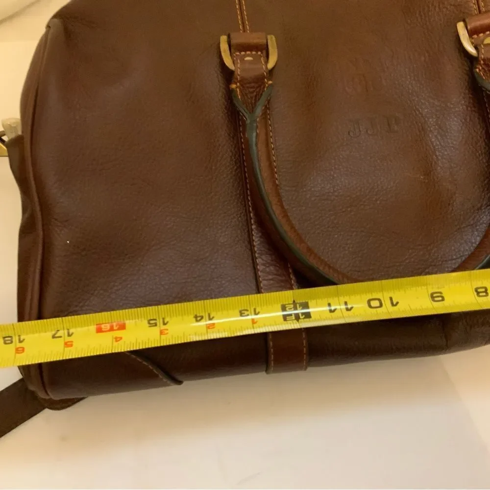 New Links and Kings Brown Leather Duffle Bag Weekender.